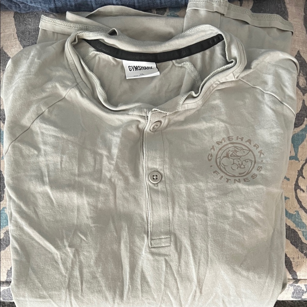 Gymshark Men's Light Gray Polo Shirt